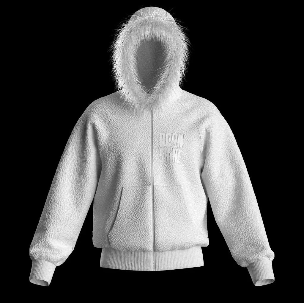FUR HOODIE - WHITE