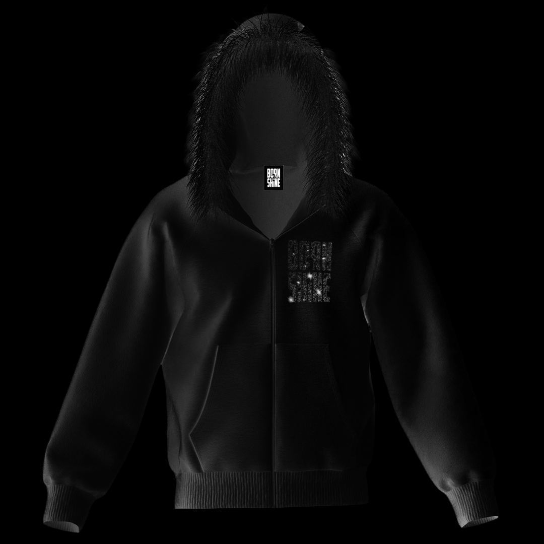 COTTON FUR HOODIE - TRIPLE BLACK