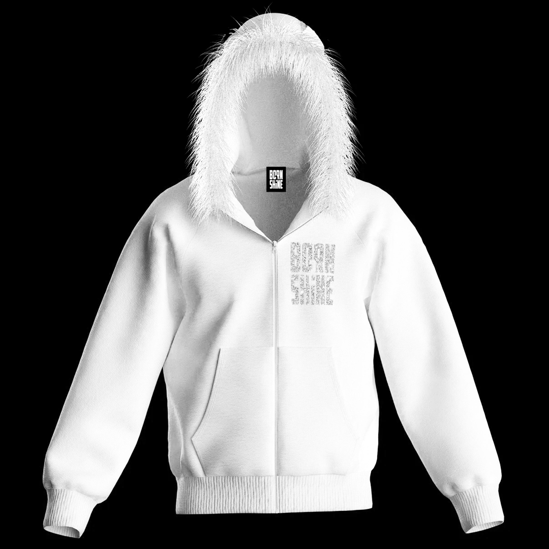 COTTON FUR HOODIE - GLITTER