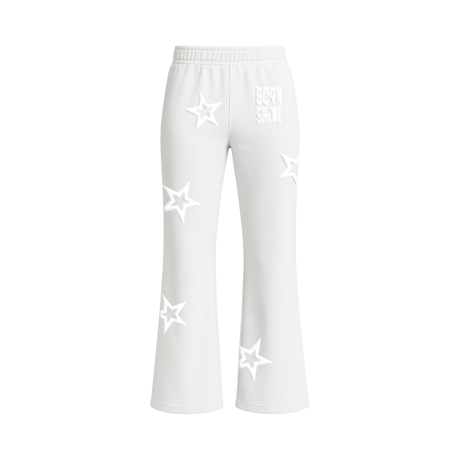 STAR FLARED SWEATPANTS - WHITE