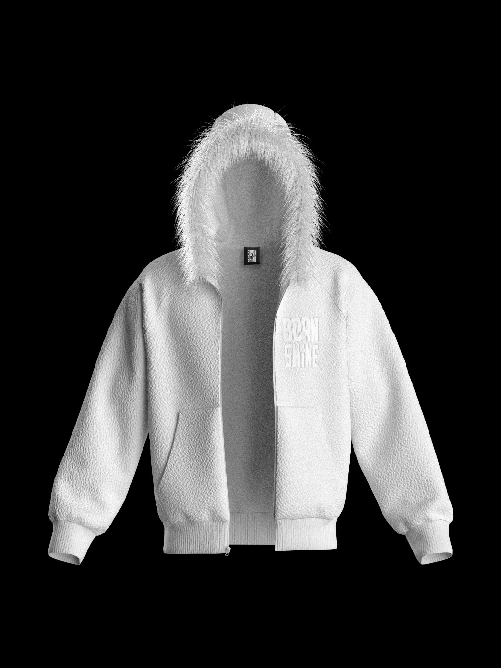 FUR HOODIE - WHITE