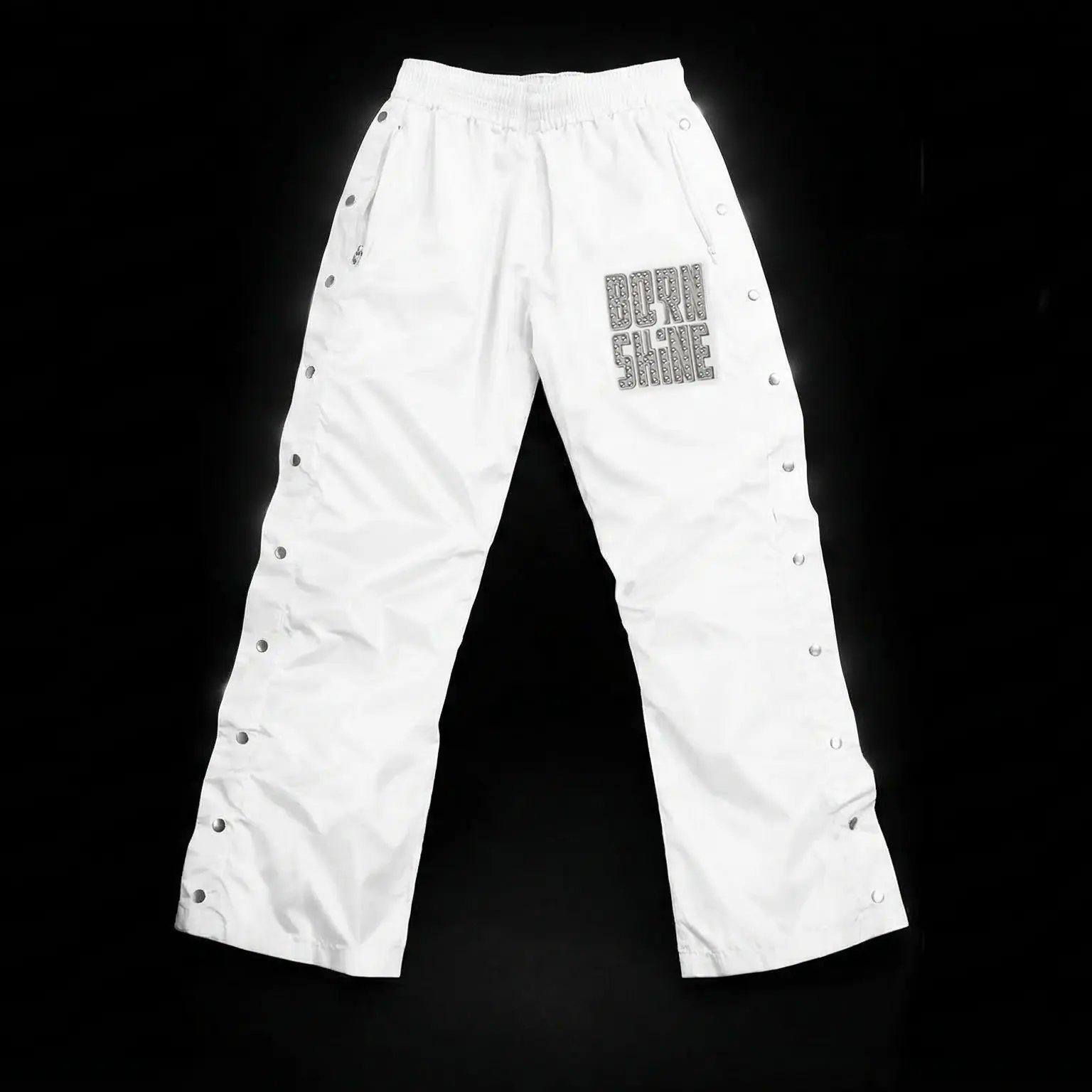B2S NYLON TRACKPANTS - WHITE