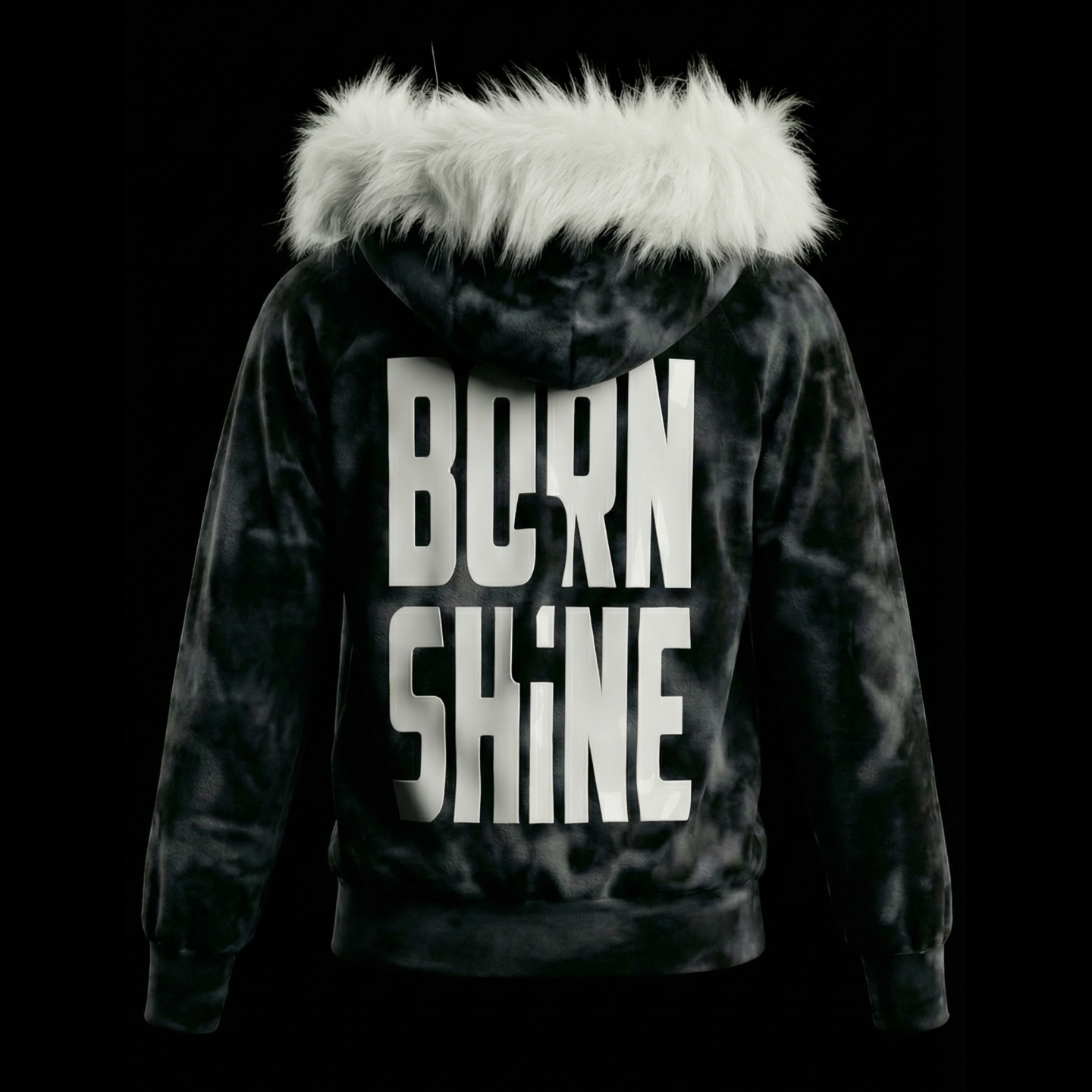 B2S FUR HOODIE V2 - SEA WASHED BLACK