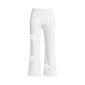 STAR FLARED SWEATPANTS - WHITE