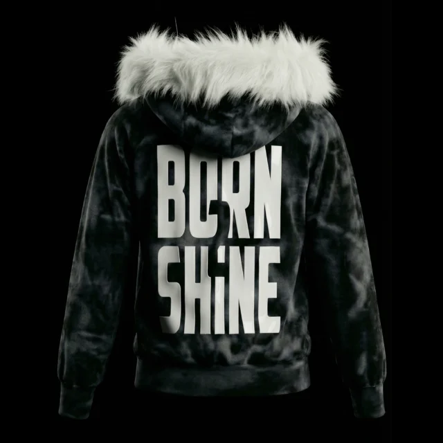 B2S FUR HOODIE V2 - SEA WASHED BLACK