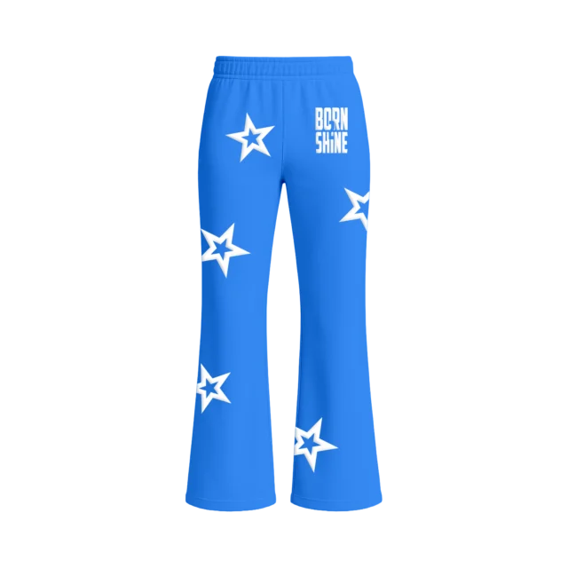 STAR FLARED PANTS - SKY BLUE